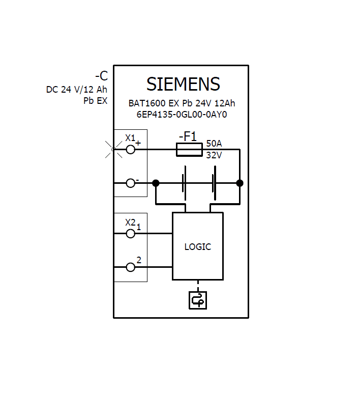 SITOP BAT1600 EX 24 V DC 12 Ah Pb battery module with maintenance- free closed lead-acid battery for SITOP UPS1600 - Image 4