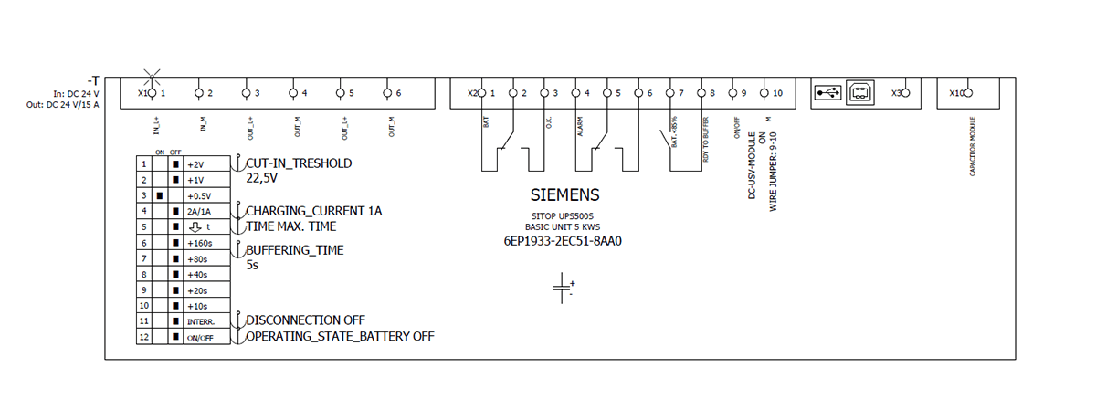 SITOP UPS500S EX maintenance-free uninterruptible power supply with USB interface basic device 5 kWs input: 24 V DC output: 24 V DC/15 A degree of protection IP20 - Image 5