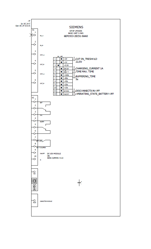 SITOP UPS500S EX maintenance-free uninterruptible power supply with USB interface basic device 5 kWs input: 24 V DC output: 24 V DC/15 A degree of protection IP20 - Image 4