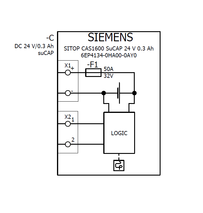 SITOP CAS1600 0.3 Ah 24 V DC 0.3 Ah SuCAP capacitor module with maintenance- free sealed supercapacitors for SITOP UPS1600 - Image 4
