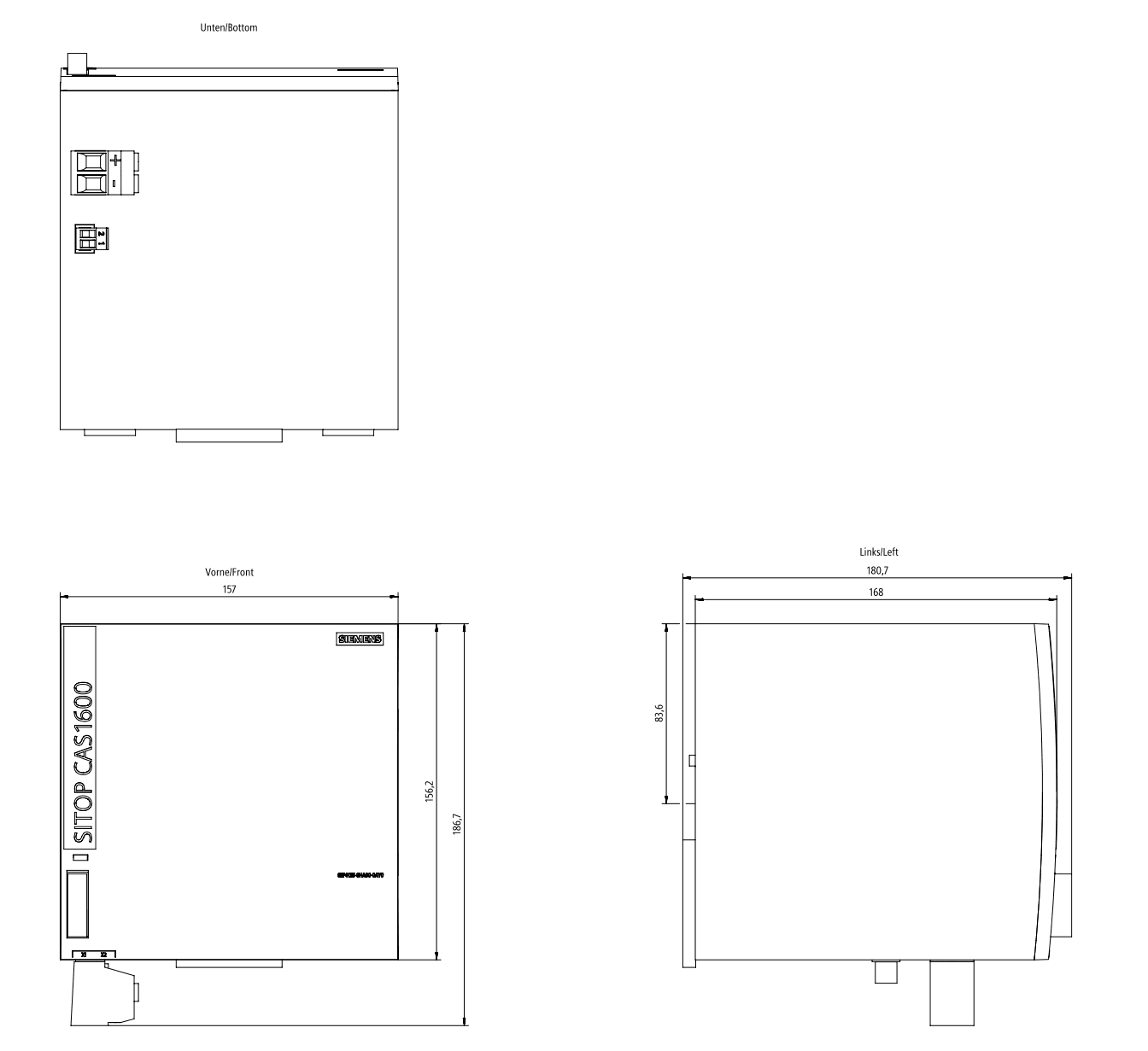 SITOP CAS1600 0.5 Ah 24 V DC 0.5 Ah SuCAP capacitor module with maintenance- free sealed supercapacitors for SITOP UPS1600 - Image 2