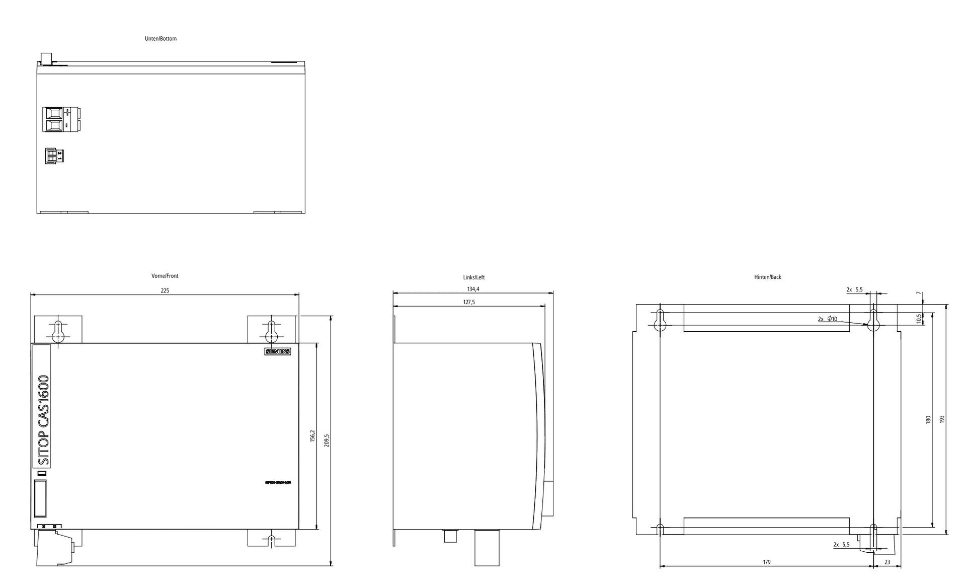 SITOP CAS1600 1.3 Ah 24 V DC 1.3 Ah LiCAP capacitor module with maintenance- free sealed supercapacitors for SITOP UPS1600 - Image 2