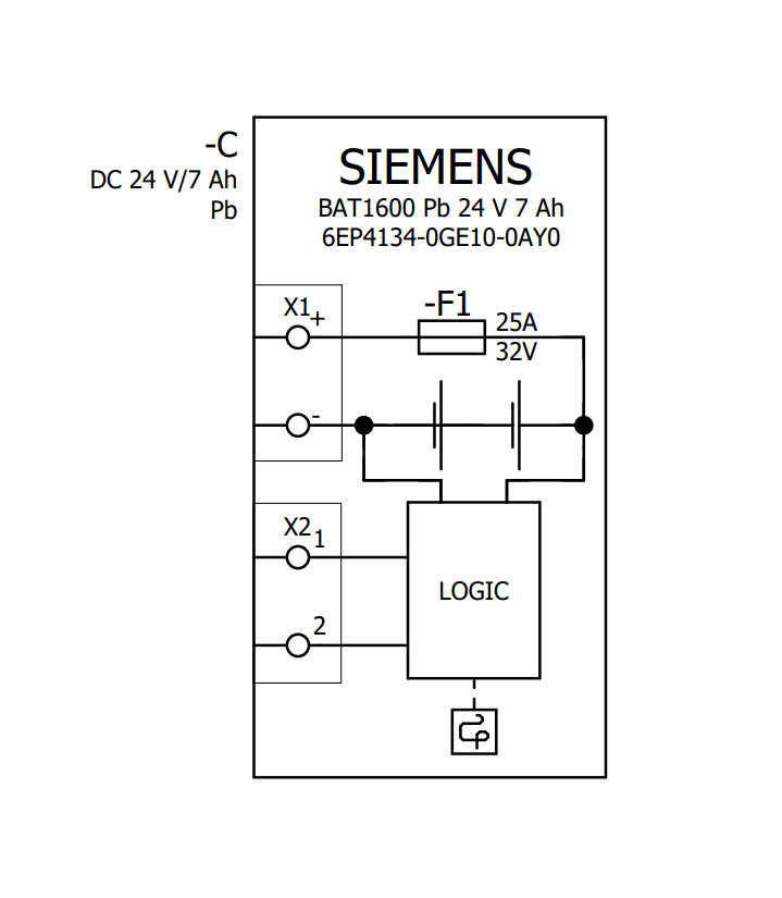 SITOP BAT1600 24 V DC 7 Ah Pb battery module with maintenance- free sealed lead-acid battery for SITOP UPS1600 - Image 4