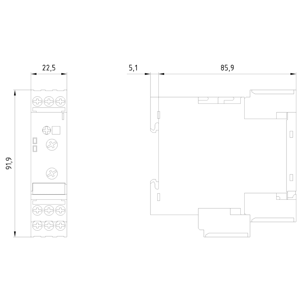 !!! product phase-out !!! the preferred successor is 3UG5501-1AW30 analog monitoring relay level monitoring resistance monitoring from 2 to 200 kohm overshoot and undershoot supply voltage 24 V AC/DC 50 to 60 Hz DC and AC without electrical isolation to measuring circuit 2-step or 1-step control tripping delay 0.5 to 10 s 1 changeover contact screw terminal - Image 2