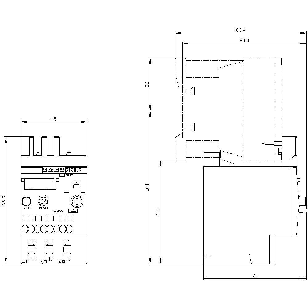 overload relay 0.11...0.16 A thermal for motor protection frame size S00 - Image 3