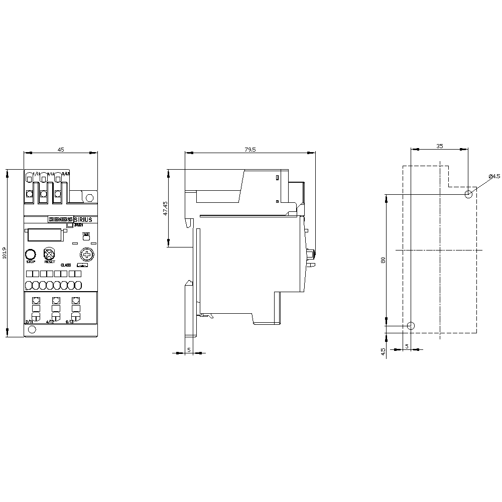 overload relay 0.18...0.25 A thermal for motor protection frame size S00 - Image 3