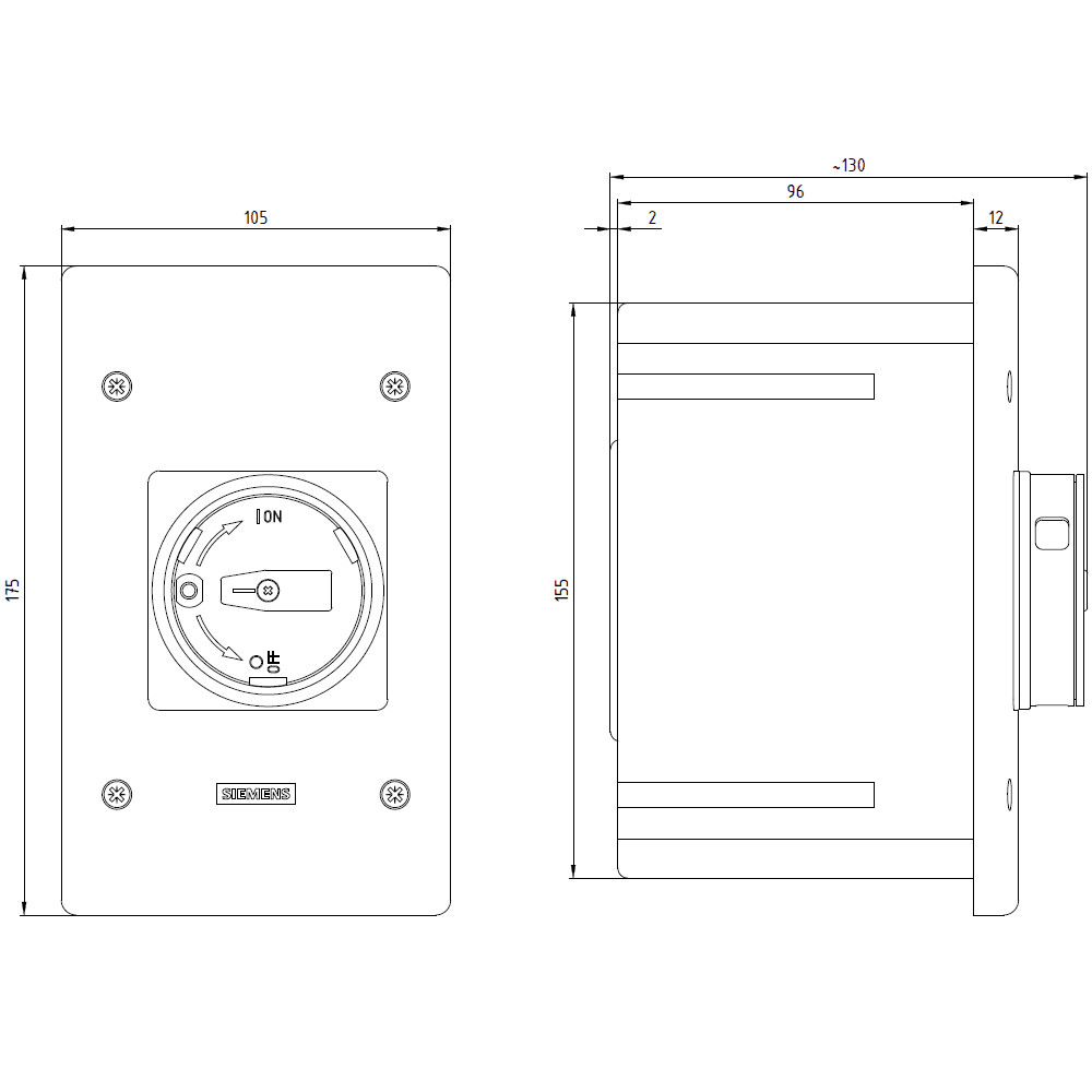 Molded-plastic installation enclosure with emergency stop rotary operating mechanism with metric cable gland No UL/CSA approval - Image 2