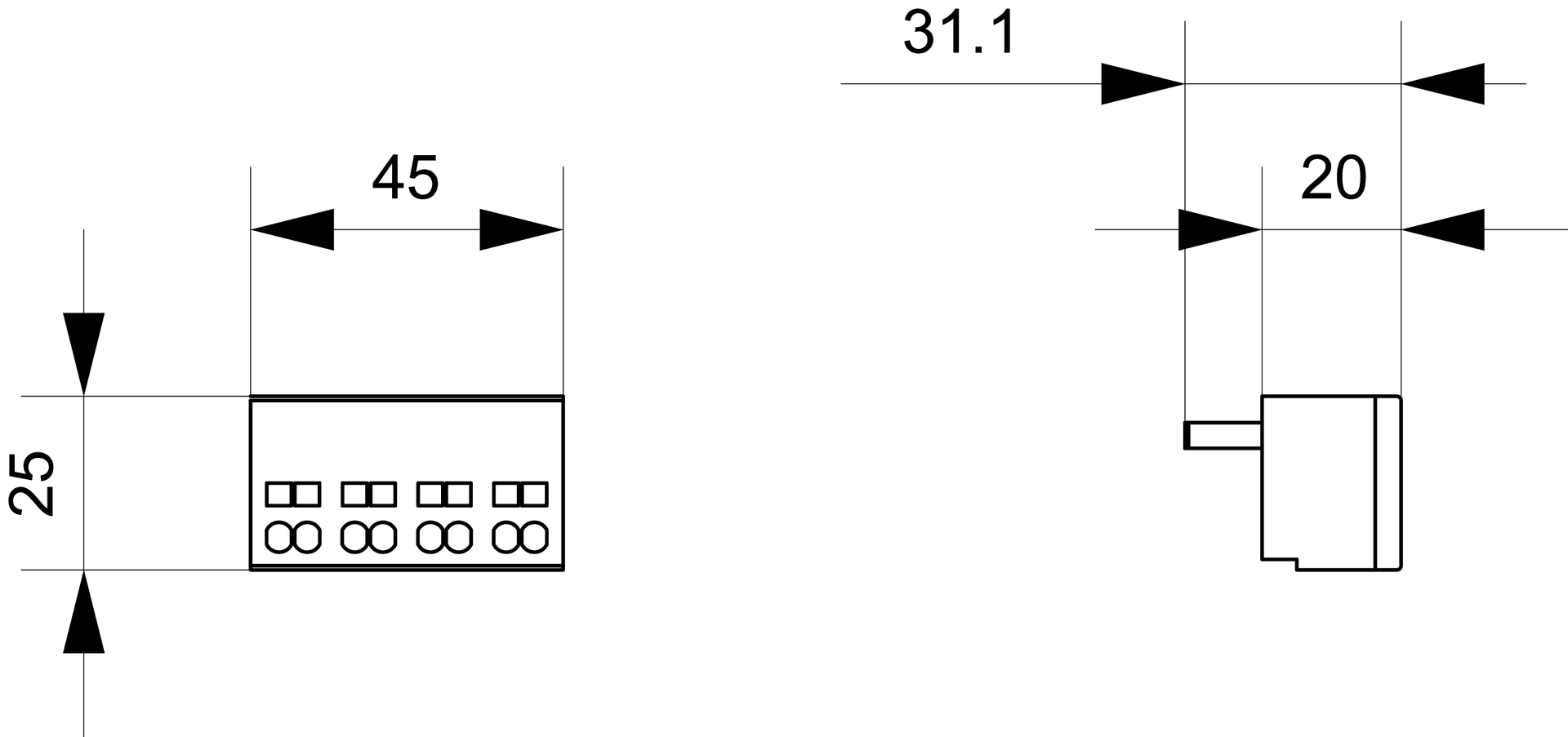 Auxiliary switch 2 NO contacts Connection control circuit: Spring-type terminal - Image 2