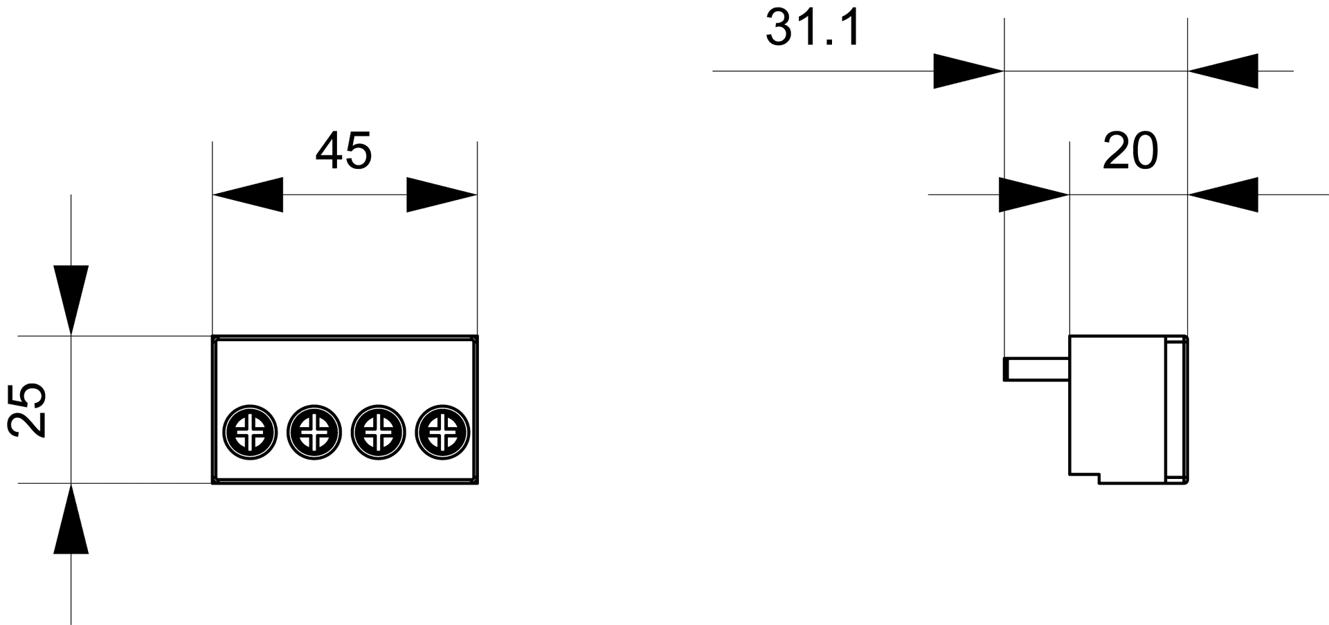 Auxiliary switch 2 NO contacts Connection control circuit: screw terminal - Image 2