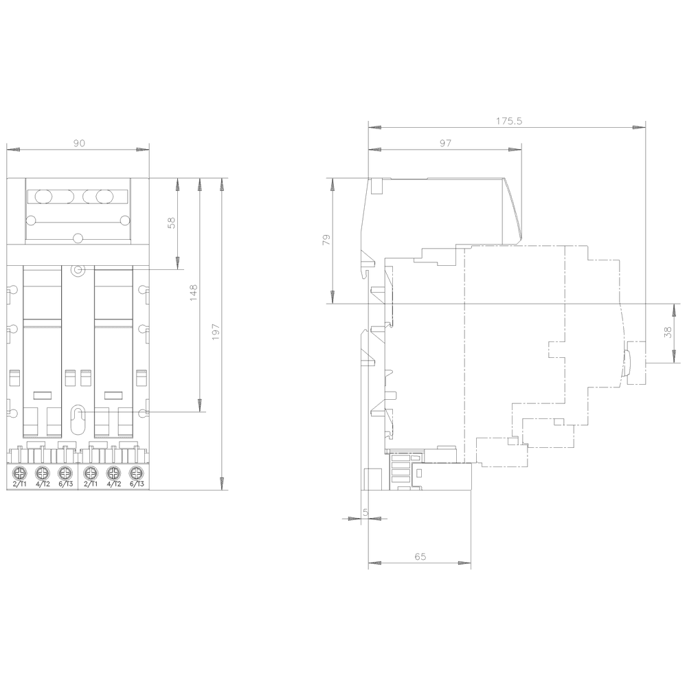 Twin extension block Connection main circuit: screw terminal 2 slots for compact load feeders - Image 3