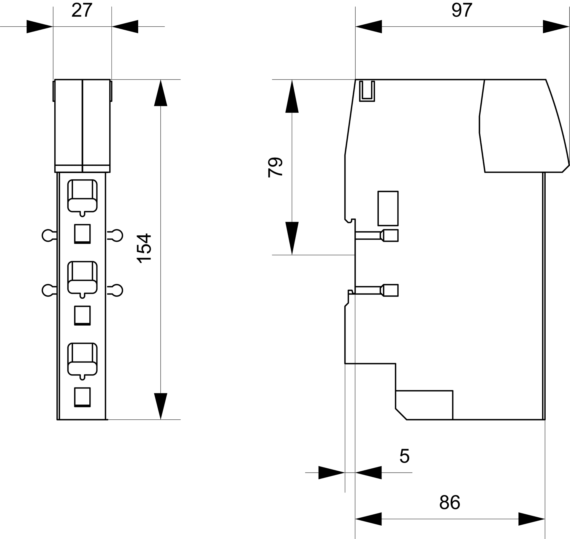 Infeed left or right Connection main circuit: Spring-type terminal Connection terminal maximum 25 mm2 - Image 2