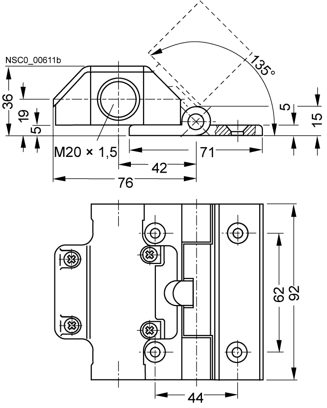hinge switch molded-plastic enclosure with stainless steel hinge - Image 3