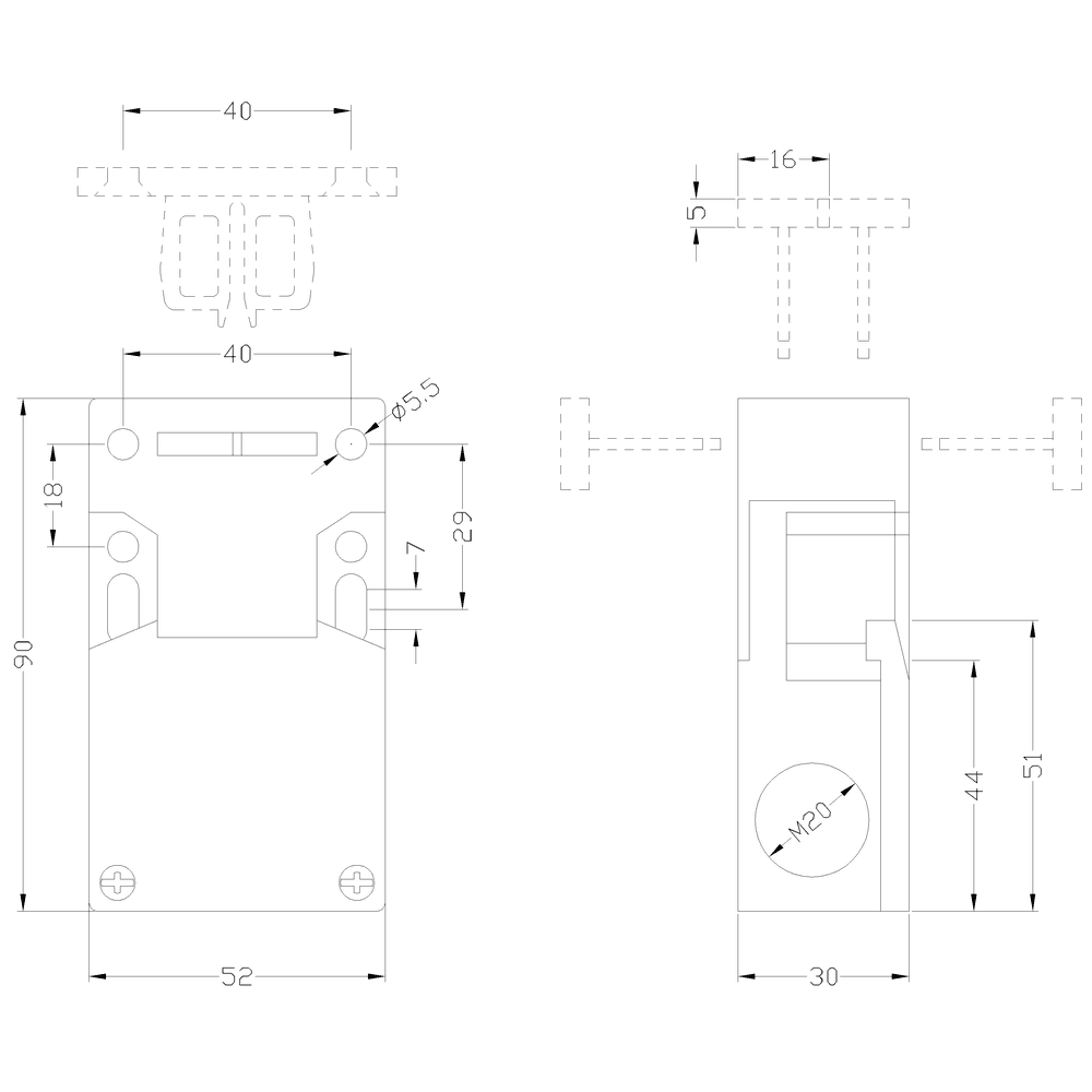 Safety position switch with separate actuator Molded-plastic enclosure lateral and face-end Slow-action contacts 1 NO+2 NC - Image 2