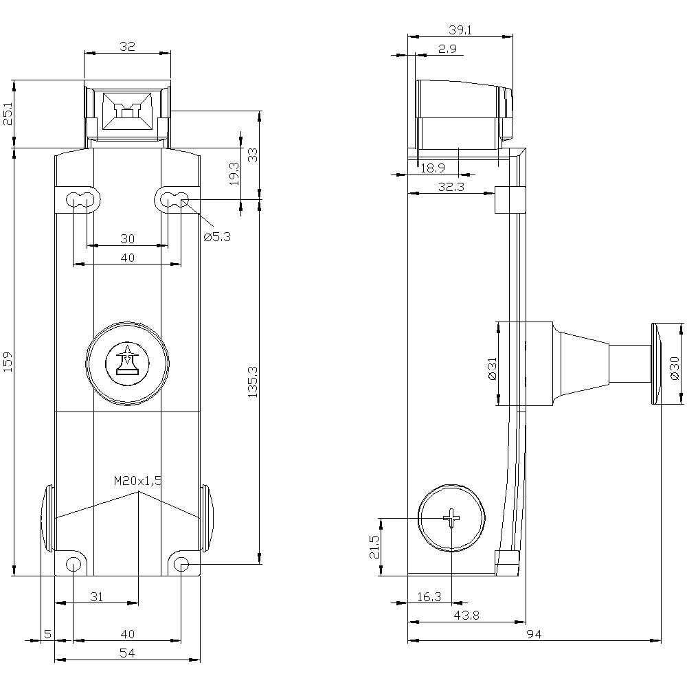 safety position switch with guard lock locking force 2600 N 5 approach directions spring-locked escape release from the front magnet voltage 24 V DC monitoring actuator 2 NC/1 NO monitoring magnet 2 NC/1 NO supplied without actuator - Image 3