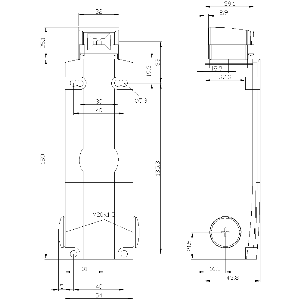 safety position switch with guard lock locking force 2600 N 5 approach directions solenoid-locked magnet voltage 115 V AC monitoring actuator 2 NC/1 NO monitoring magnet 2 NC/1 NO supplied without actuator - Image 3