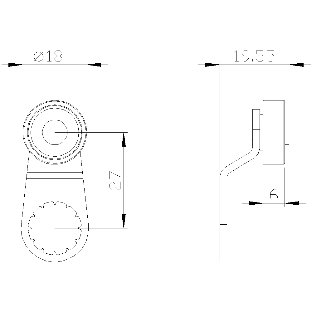 twist lever for position switch 3SE51 metal lever 27 mm long - Image 2