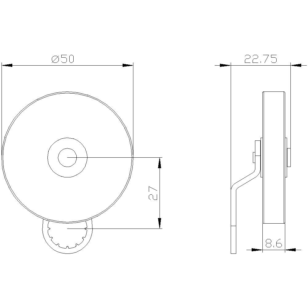 twist lever for position switch 3SE51 metal lever 27 mm long - Image 2