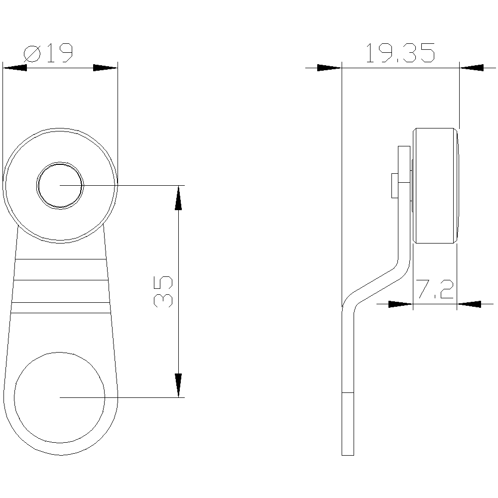 twist lever for position switch 3SE51 metal lever 35 mm long - Image 2