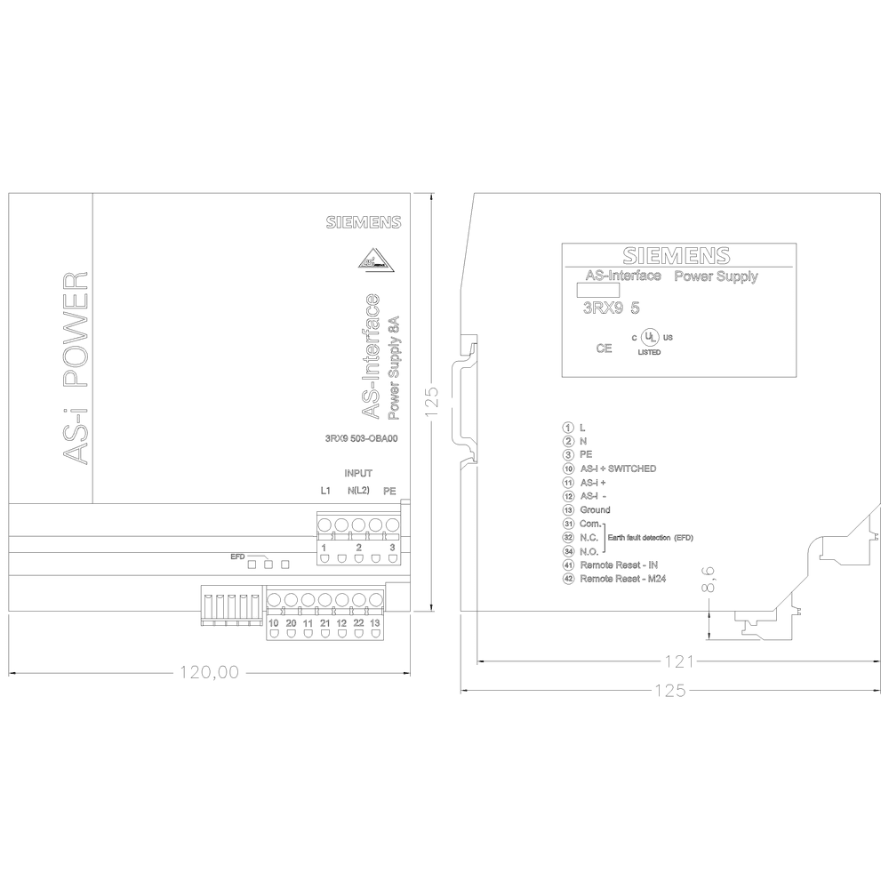 AS-i Power 8 A 120 V / 230-500 V AC AS-Interface power supply unit - Image 2