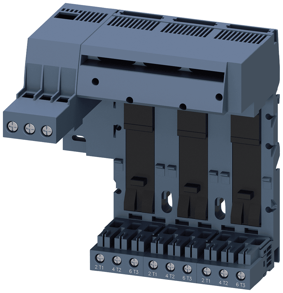 Infeed left Connection main circuit: screw terminal 3 slots for compact load feeders Connection terminal maximum 25 mm2 / 35 mm2 by Siemens