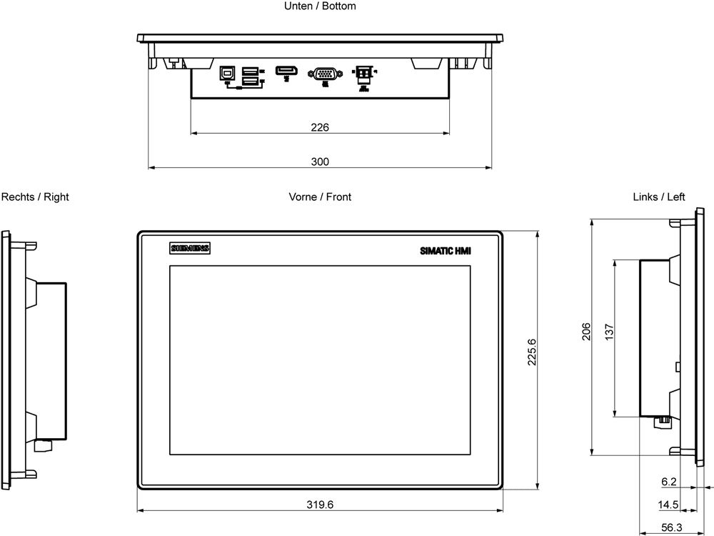 SIMATIC IFP1200 Basic Flat Panel 12" display (16:10) - Image 2