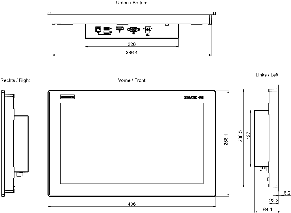 SIMATIC IFP1500 Basic Flat Panel 15" display (16:9) Touch - Image 2