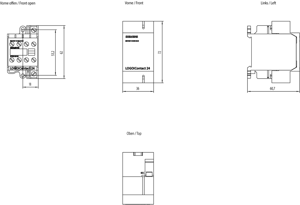 LOGO! contact 24 Switching module for direct switching of resistive loads up to 20 A and motors up to 4 kW - Image 2
