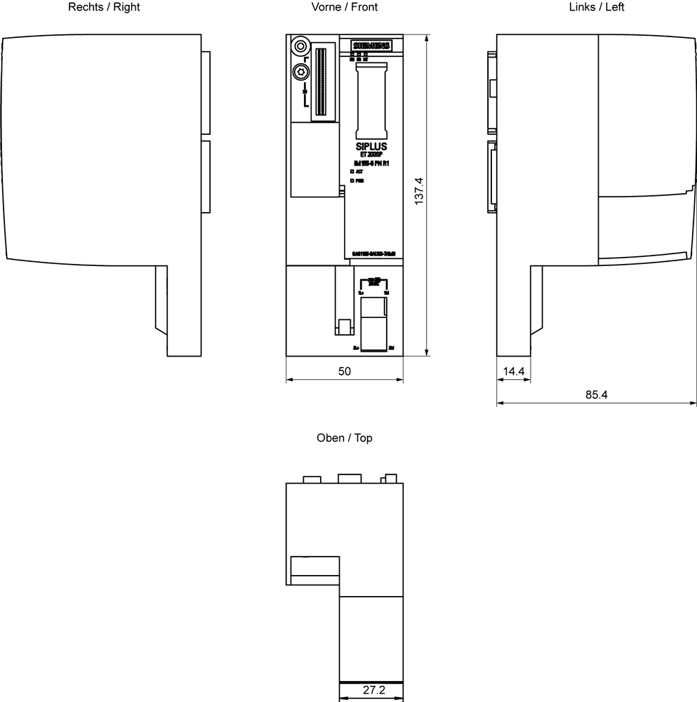 SIPLUS ET 200SP IM155-6PN R1 based on 6ES7155-6AU00-0HM0 with conformal coating -40...+70 °C . 2-port interface module IM 155-6 PN R1 - Image 2