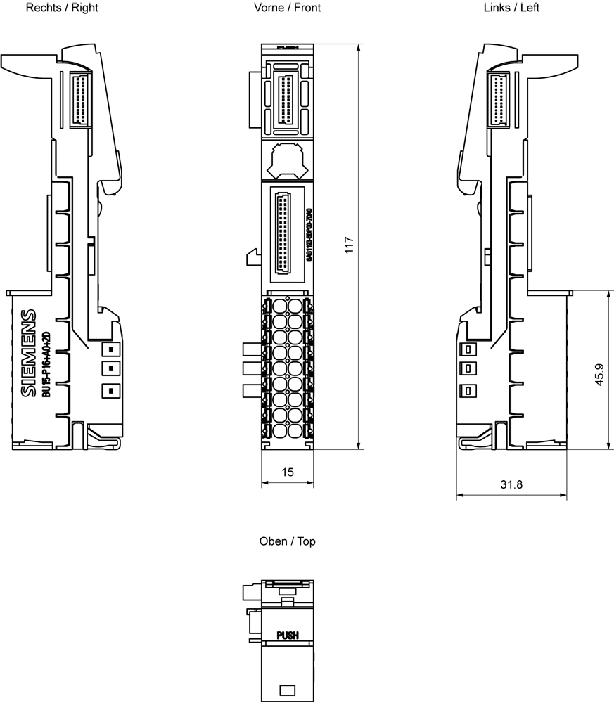 SIPLUS ET 200SP BU15-P16+A0+2D based on 6ES7193-6BP00-0DA0 with conformal coating - Image 2