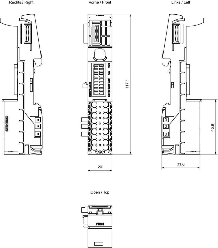 SIPLUS ET 200SP BU20-P16+A0+2D based on 6ES7193-6BP00-0DU0 with conformal coating - Image 2