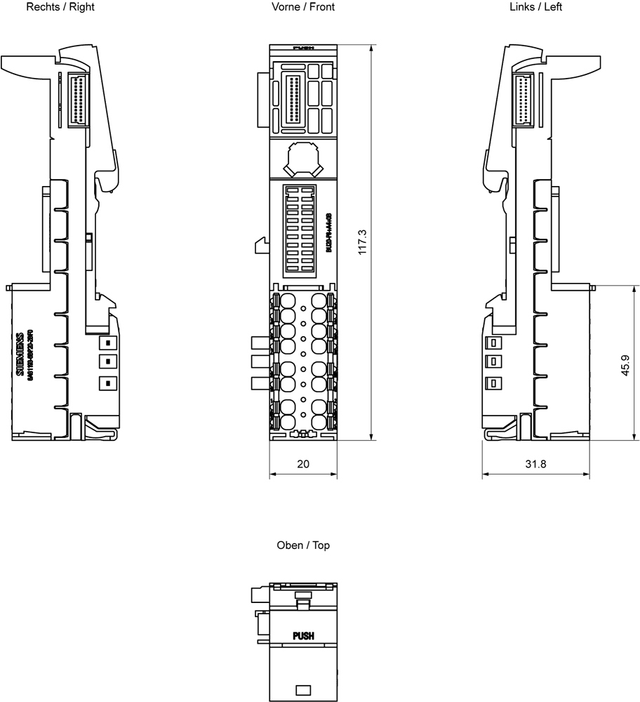 SIPLUS ET 200SP BU20-P8+A4+0B based on 6ES7193-6BP20-0BF0 with conformal coating - Image 2