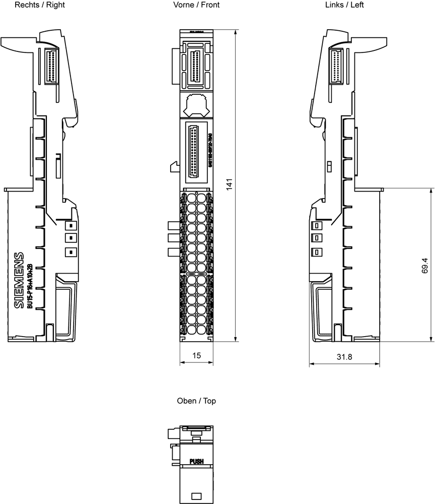SIPLUS ET 200SP BU15-P16+A10+2B based on 6ES7193-6BP20-0BA0 with conformal coating - Image 2