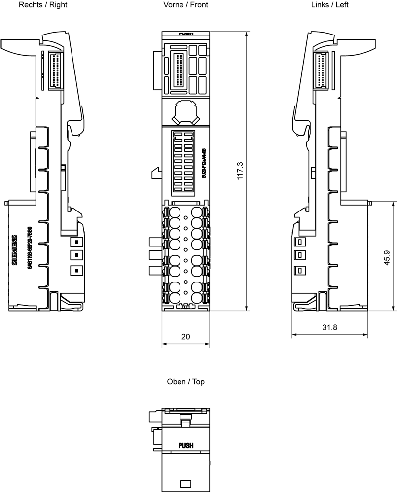 SIPLUS ET 200SP BU20-P12+A4+0B based on 6ES7193-6BP20-0BB0 with conformal coating - Image 2