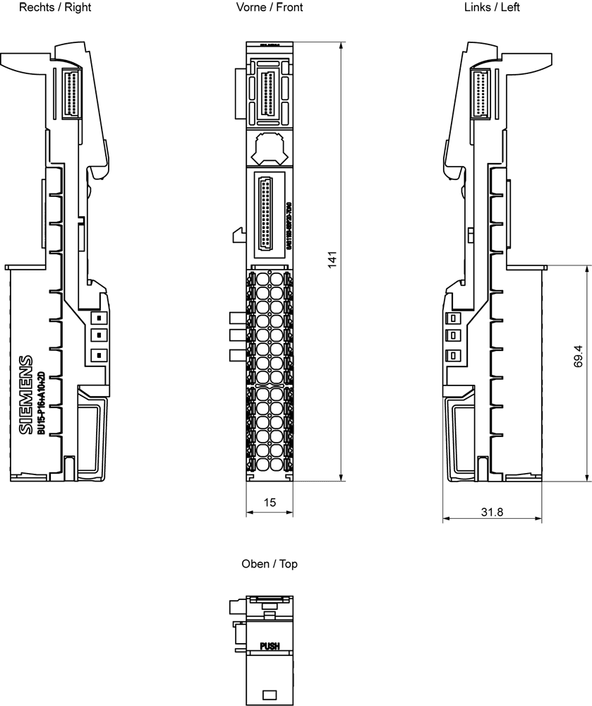 SIPLUS ET 200SP BU15-P16+A10+2D based on 6ES7193-6BP20-0DA0 with conformal coating - Image 2