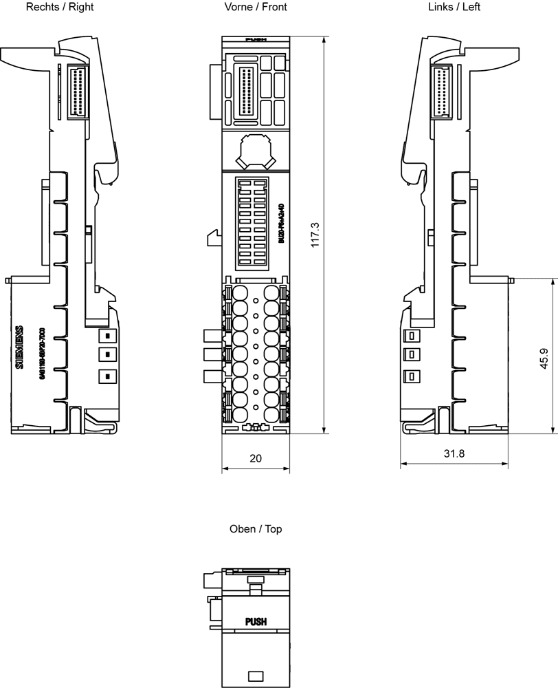 SIPLUS ET 200SP BU20-P6+A2+4D based on 6ES7193-6BP20-0DC0 with conformal coating - Image 2