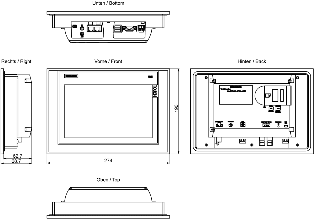 SIPLUS HMI TP900 Comfort based on 6AV2124-0JC01-0AX0 with conformal coating - Image 2