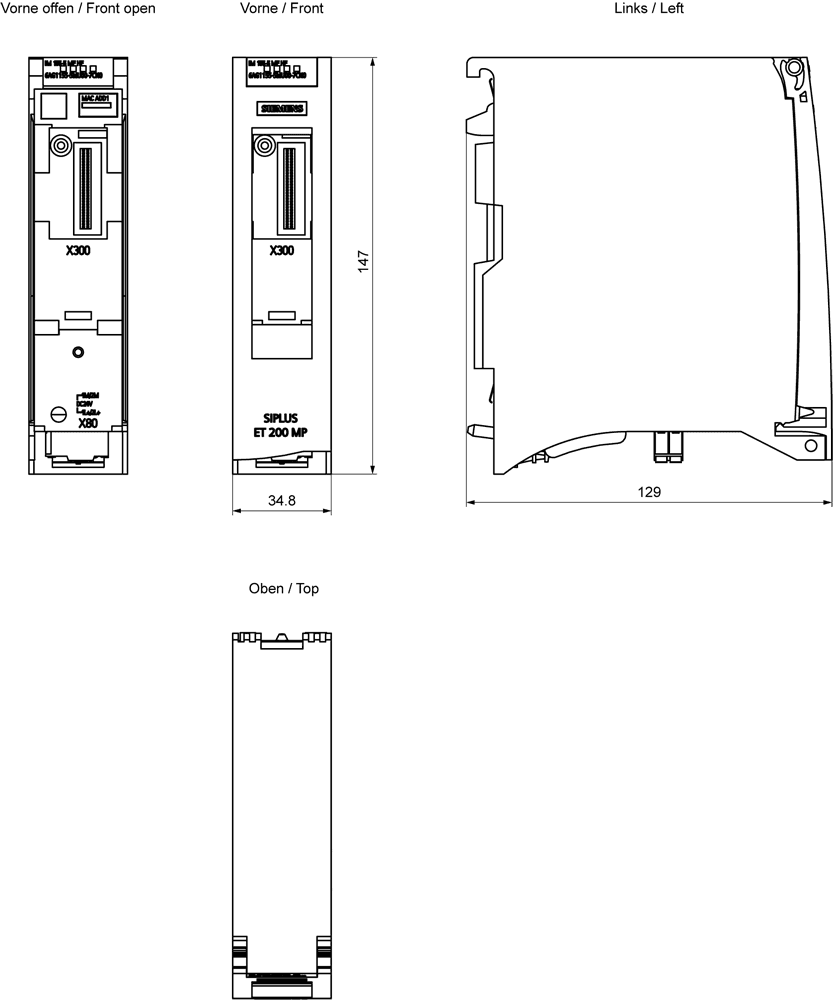 SIPLUS ET 200MP IM155-5 MF HF based on 6ES7155-5MU00-0CN0 with conformal coating -40...+70 °C flexible ports via plug-in SIPLUS BusAdapter (sold separately) - Image 2