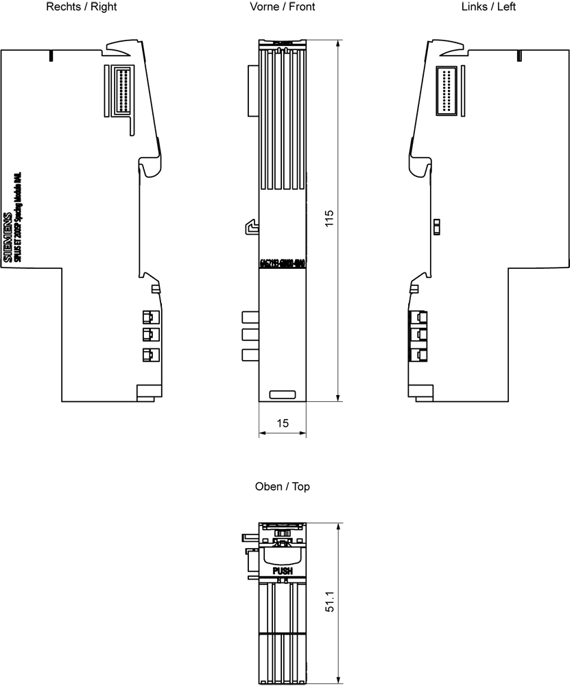 SIPLUS ET 200SP spacing module rail with conformal coating by Siemens