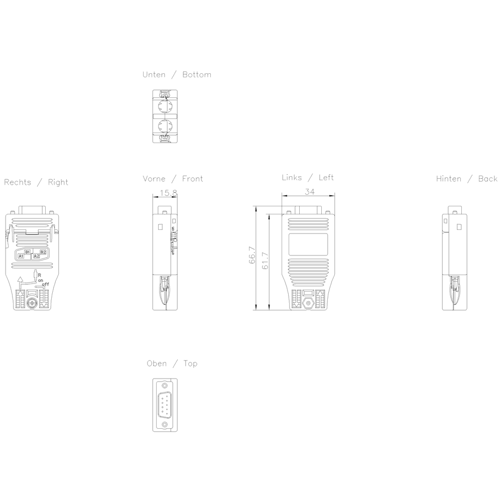 PROFIBUS FC RS 485 plug 180 PROFIBUS connector with FastConnect connection plug and axial cable outlet for Industry PC - Image 2