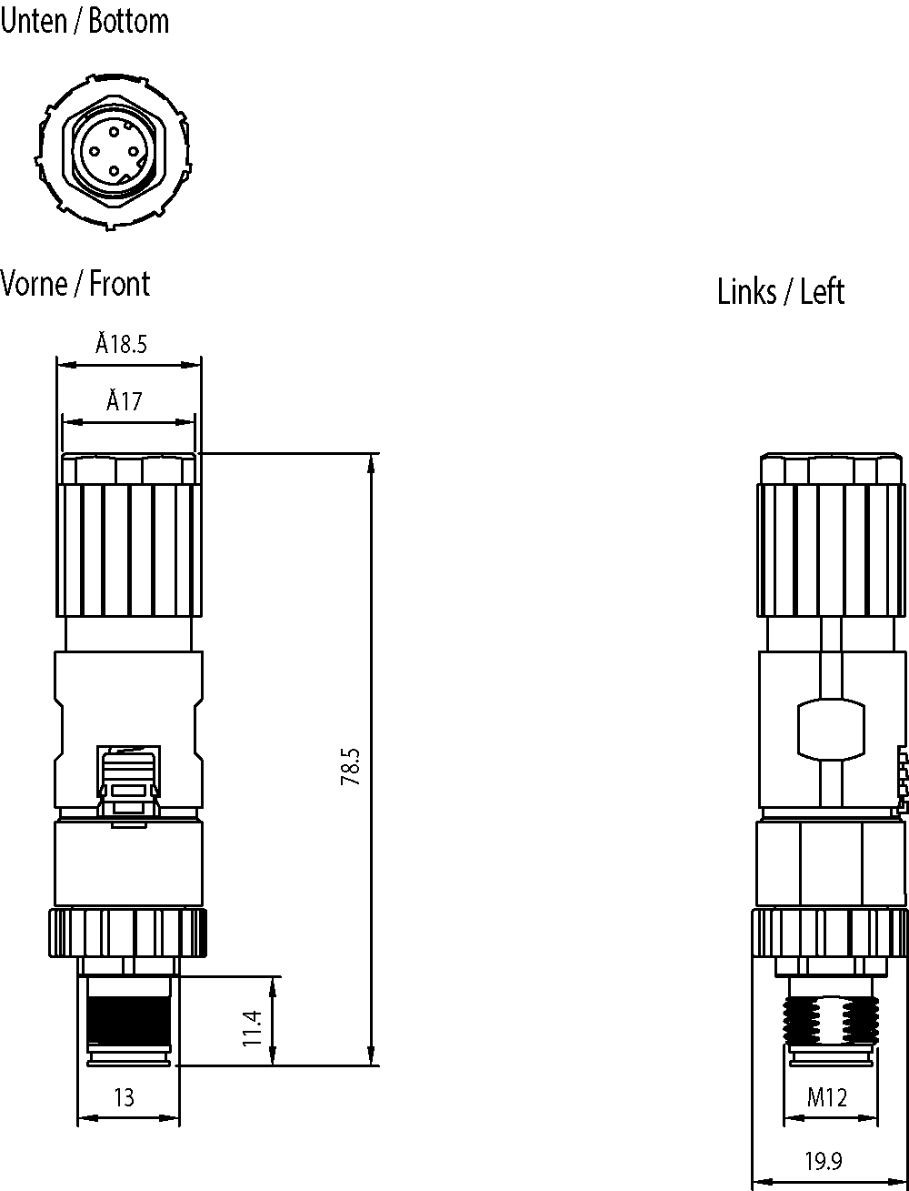PROFIBUS FC M12 plug PRO M12 plug-in connector with rugged metal enclosure and FC connection system - Image 2