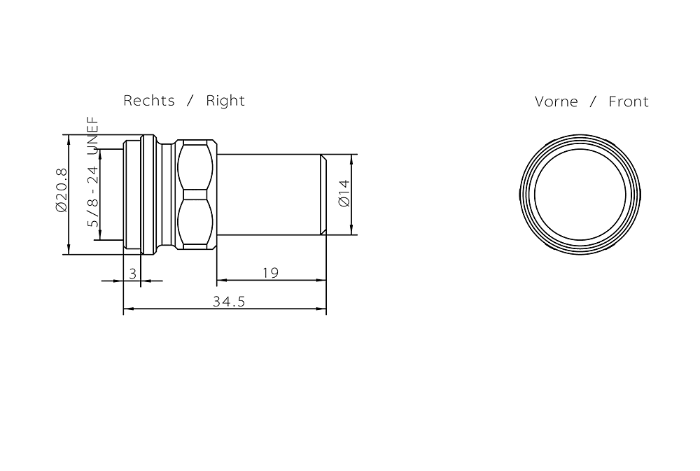 N-Connect male termination Impedance TI795-1N 50 ohm; 2.4 and 5 GHz - Image 2