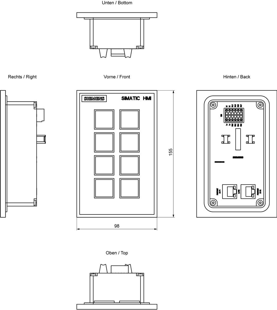 SIMATIC HMI KP8 PN Key Panel - Image 2