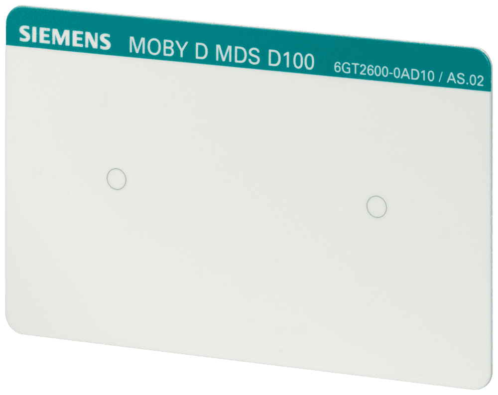 transponder MDS D100 for RF200/RF300 ISO/MOBY D PVC ISO card up to +60 °C ISO 15693 chip type by Siemens