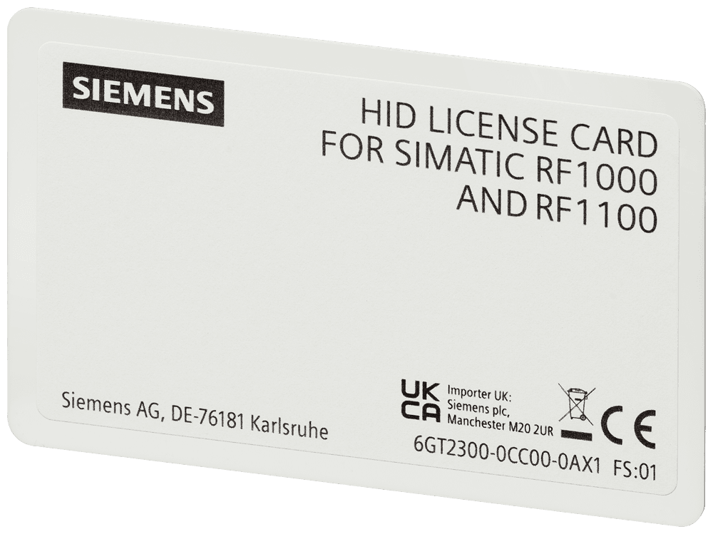 SIMATIC RF1000 HID license card transponder RF1100T with single license for HID Proximity by Siemens
