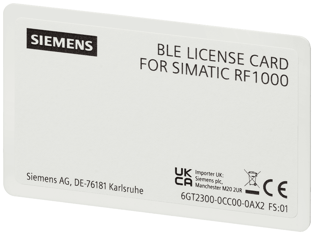 SIMATIC RF1000 BLE license card with single license for enabling the BLE function for RF10x0R reader by Siemens