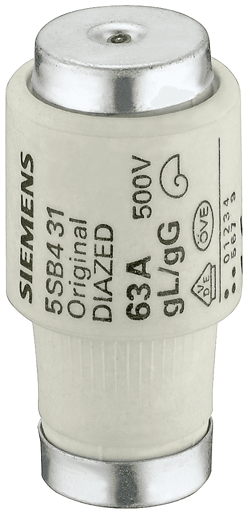 D-Fuse DIII 32A gG 500V a.c./44 SENTRON fuse-link DIAZED size DIII In 32A gG Un 500V a.c./440V d.c. by Siemens
