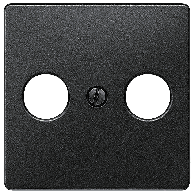 DELTA i-system carbon metallic antenna cover plate 55x 55 mm for broadband connection socket RF/TV by Siemens