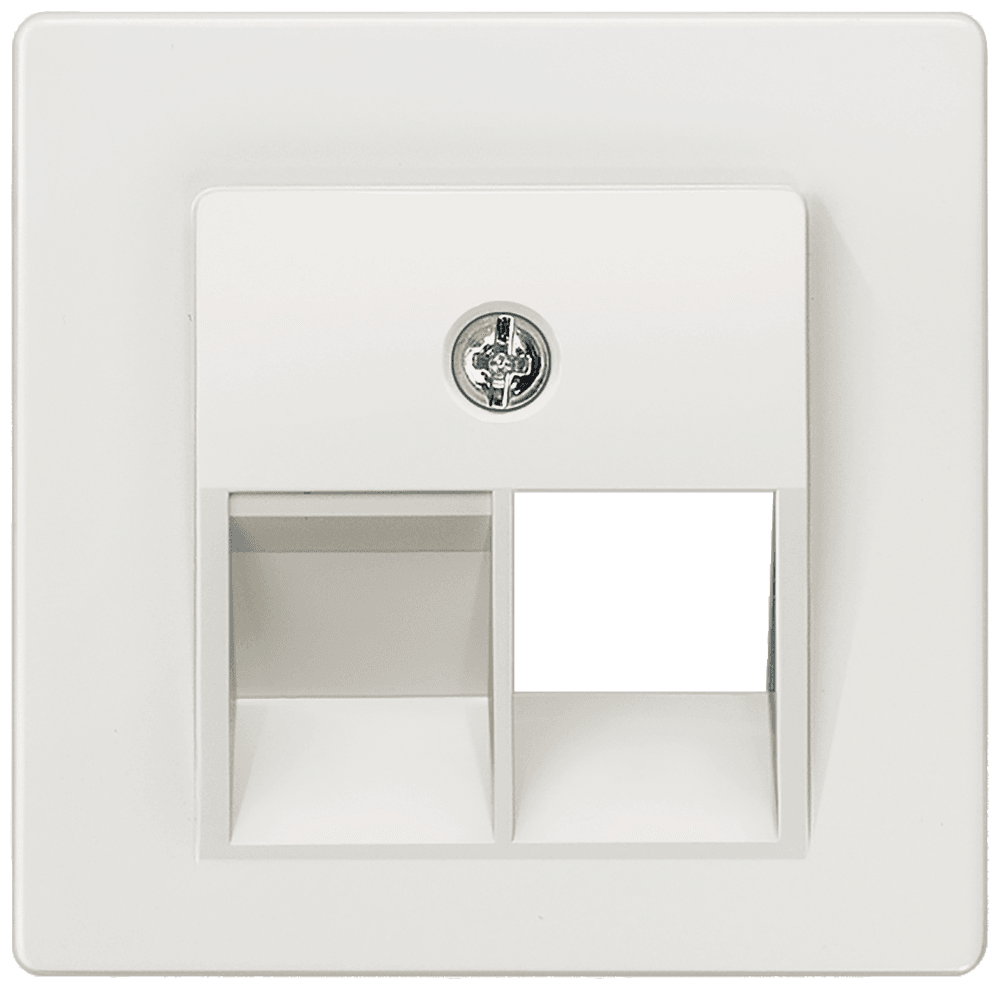 DELTA i-system titanium white Cover plate UAE connection socket suitable for Ackermann Cat. 3 1x 8-pole by Siemens