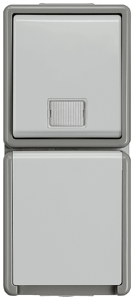 DELTA flaeche IP44 Combination pushbutton and SCHUKO socket outlet with increased touch protection Dimensions 151x 66x 54 mm by Siemens