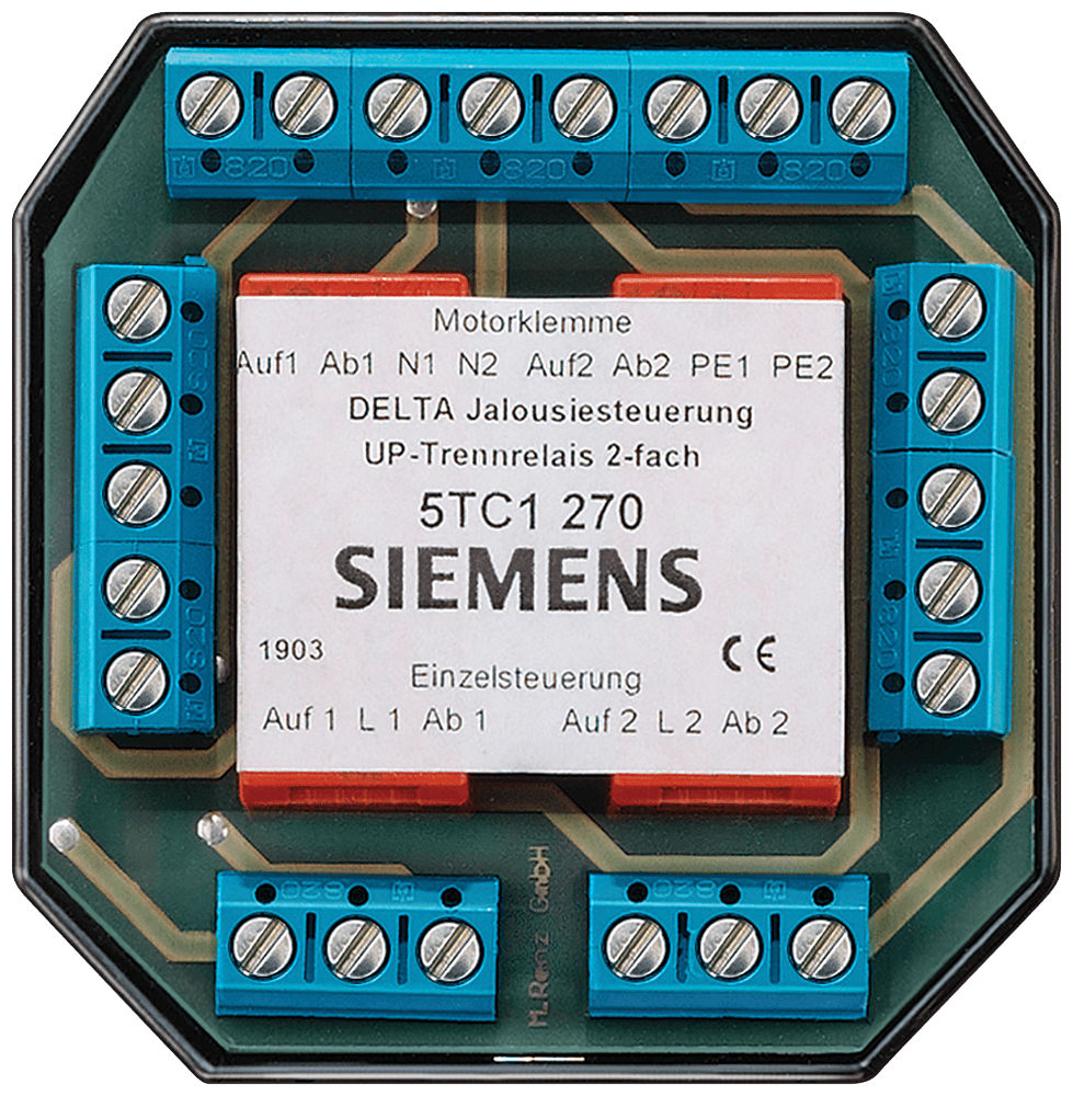 DELTA shutter controller FM isolating relay 2-fold with individual controller 230 V AC by Siemens